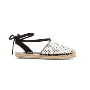 NWOB RAYE Dani Espadrilles Cream Black Leather Size 39